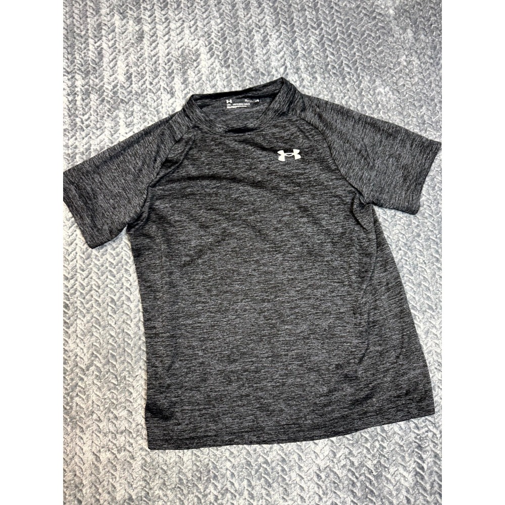 Under Armour T Shirt Youth Large Heather Gray Stretch Short Sleeve Loose Fit